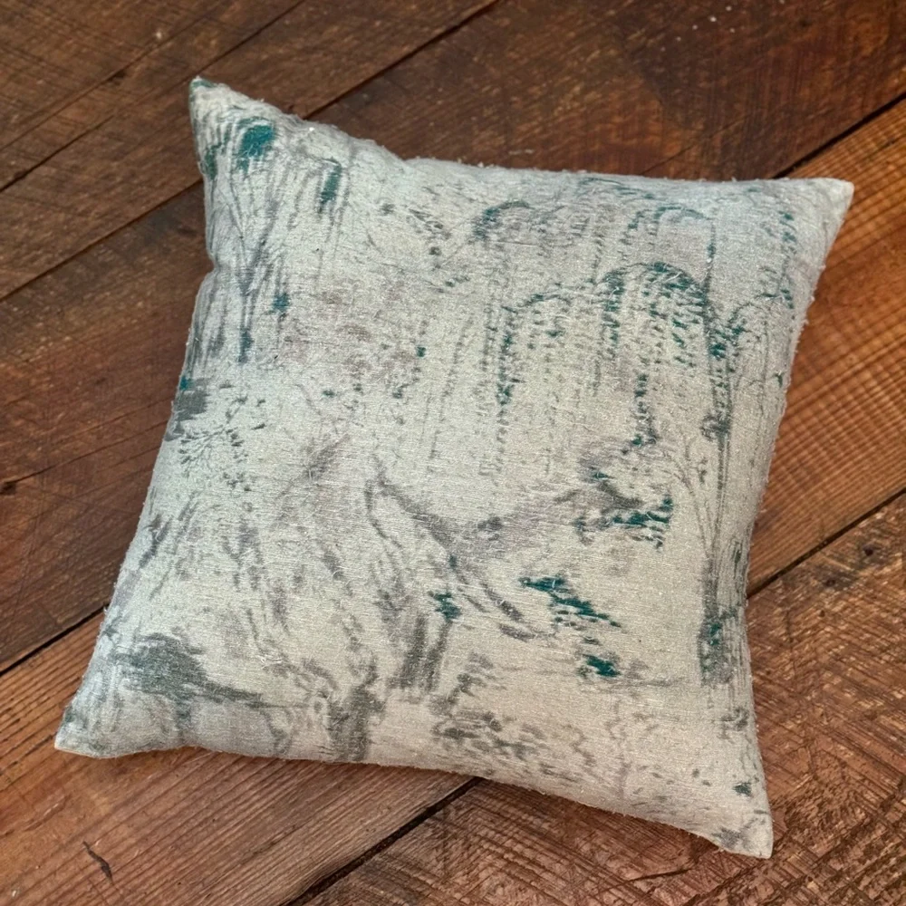 West Elm Green, Blue & Gray Accent Pillow